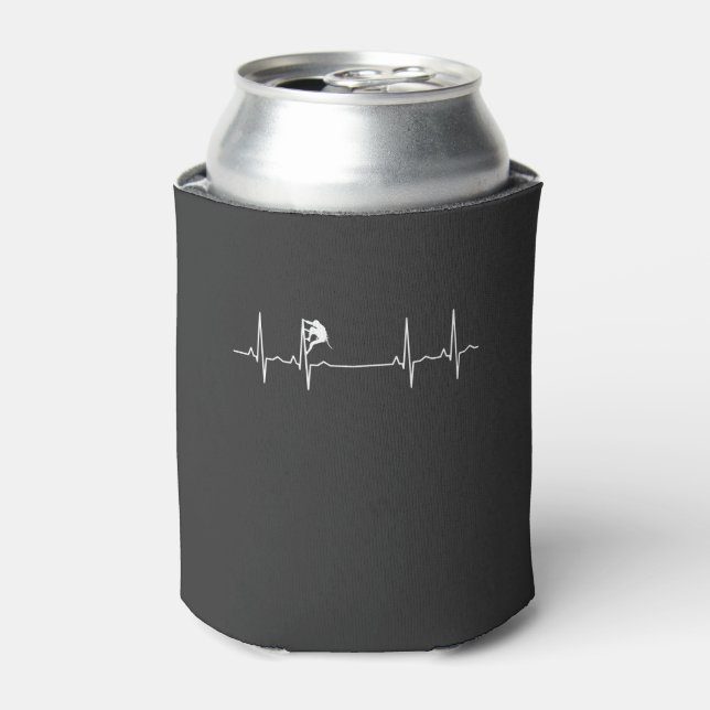 Rock Climbing Heartbeat Can Cooler (Can Front)