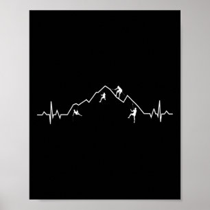 Rock Climbing Heartbeat Gift  Poster