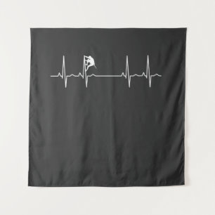 Rock Climbing Heartbeat Tapestry