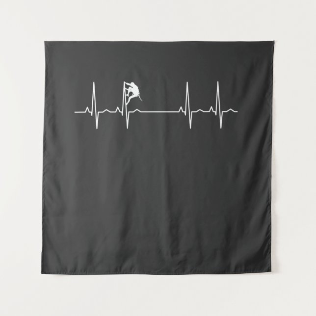 Rock Climbing Heartbeat Tapestry (Front)