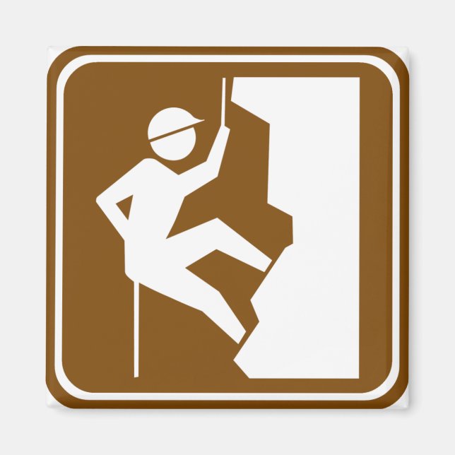 Rock Climbing Highway Sign Magnet (Front)