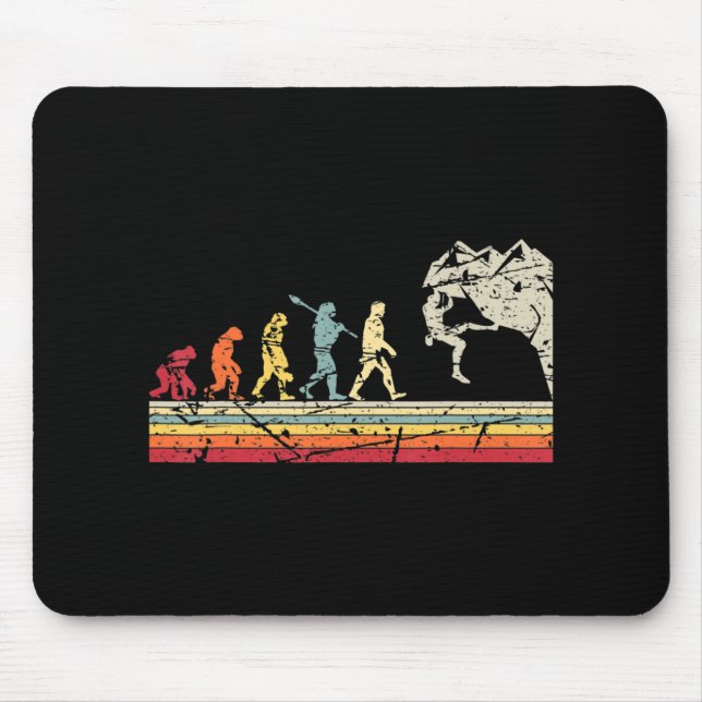 Rock Climbing Human Evolution Vintage Climber  Mouse Mat (Front)