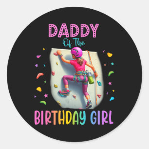 Rock Climbing Indoor Game Birthday Party Girl Matc Classic Round Sticker