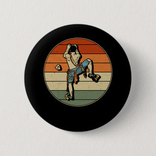Rock Climbing Indoor Retro Mountain Climber 6 Cm Round Badge