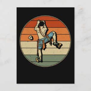 Rock Climbing Indoor Retro Mountain Climber Postcard