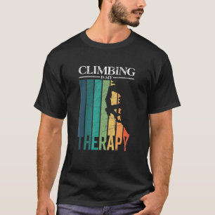 Rock Climbing Is My Therapy Retro Climber Boulder T-Shirt