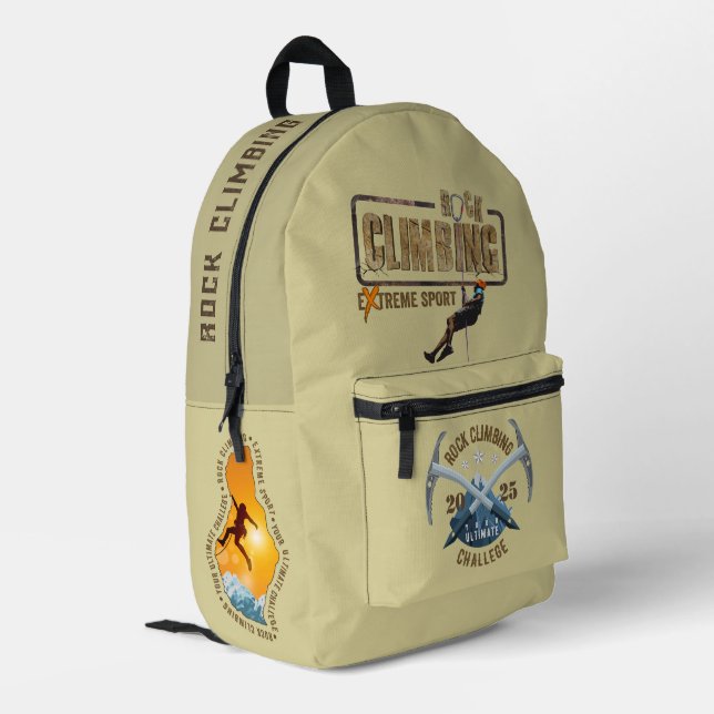 Rock Climbing - Light Colour (Yearly customise) |  Printed Backpack (Back Corner Left)