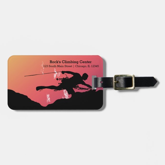 Rock Climbing Luggage Tag (Front Horizontal)