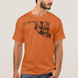 Rock Climbing Maryland Rock Climber State Map Clim T-Shirt