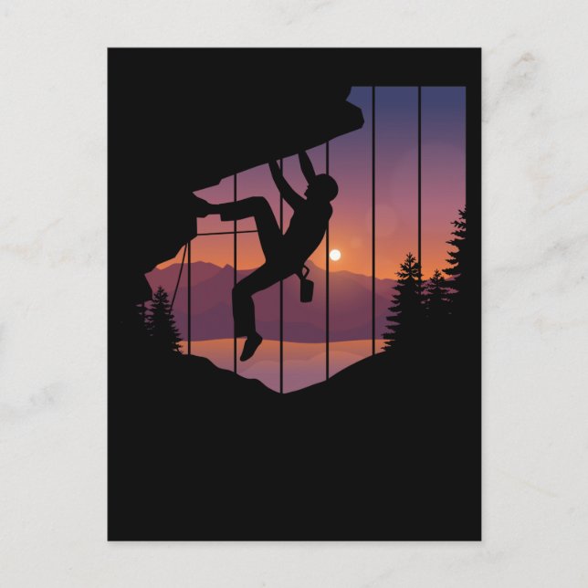 Rock Climbing Men Climber Mountaineering Postcard (Front)
