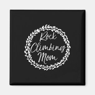 Rock Climbing Mom Shirt Cute Flower Circle Mountai Magnet