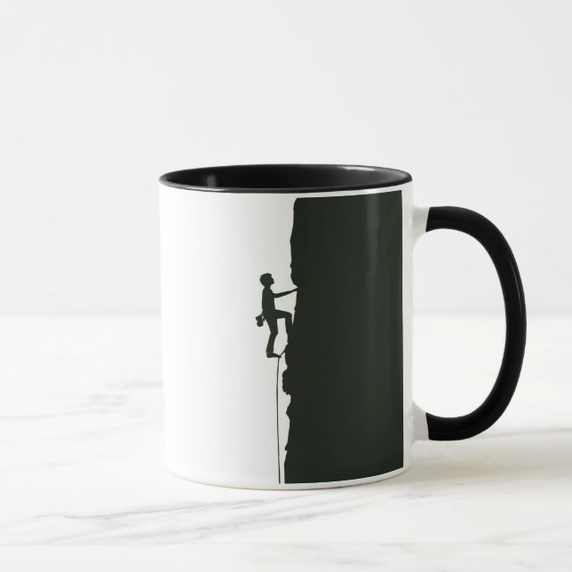 Rock Climbing Mountain Climber Silhouette Mug (Right)