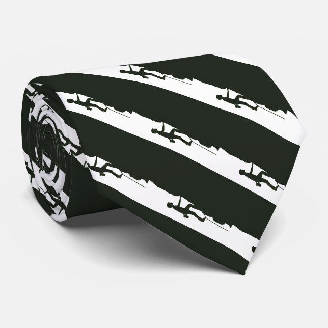 Rock Climbing Mountain Climber Silhouette  Tie (Rolled)