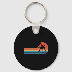 Rock Climbing Mountain Hiking Bouldering Retro Key Ring