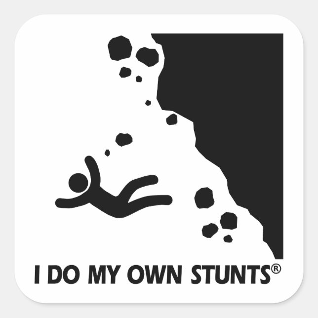 Rock-climbing My Own Stunts Square Sticker (Front)