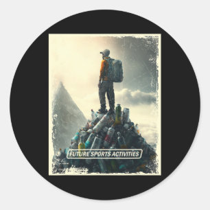 Rock Climbing Post Apocalyptic Environmental Pollu Classic Round Sticker