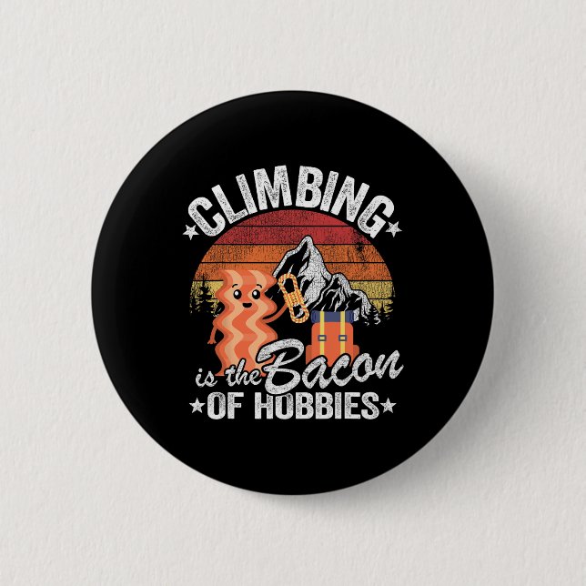 Rock Climbing Retro Bouldering Evolution Climber G 6 Cm Round Badge (Front)