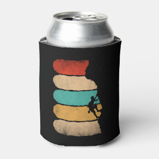 Rock Climbing Retro Hipster Climber Novelty Can Cooler