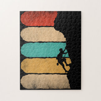 Rock Climbing Retro Hipster Climber Novelty Jigsaw Puzzle