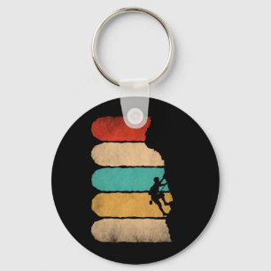 Rock Climbing Retro Hipster Climber Novelty Key Ring