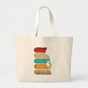 Rock Climbing Retro Hipster Climber Novelty   Large Tote Bag