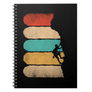 Rock Climbing Retro Hipster Climber Novelty Notebook
