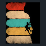 Rock Climbing Retro Hipster Climber Novelty Poster<br><div class="desc">Rock Climbing Retro Hipster Climber Novelty</div>