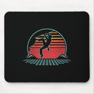 Rock Climbing Retro Vintage Bouldering 80s Style G Mouse Mat