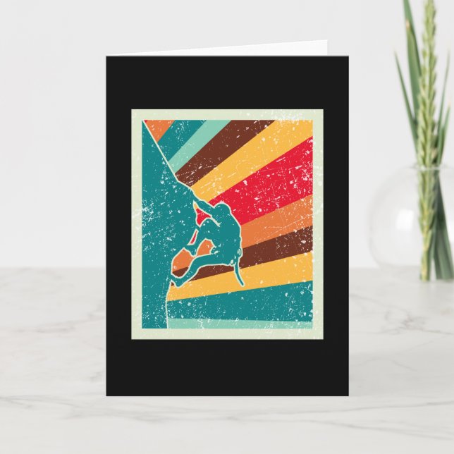 Rock Climbing Retro Vintage Card (Front)