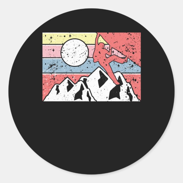 Rock Climbing Retro Vintage Classic Round Sticker (Front)