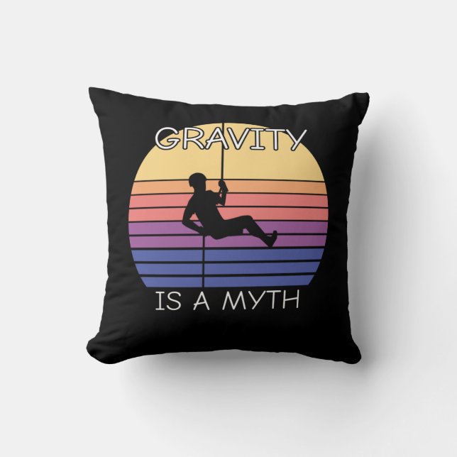 Rock Climbing Retro Vintage Cushion (Front)