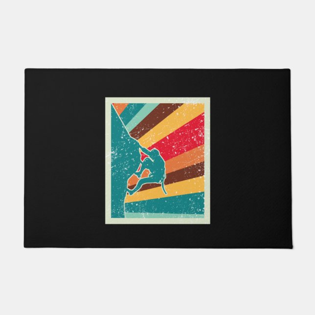 Rock Climbing Retro Vintage Doormat (Front)