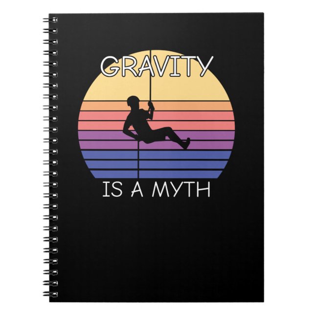 Rock Climbing Retro Vintage Notebook (Front)