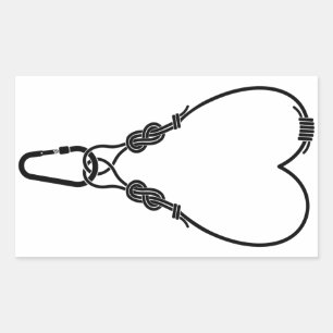 Rock climbing rope  Climbing love heart Rectangular Sticker