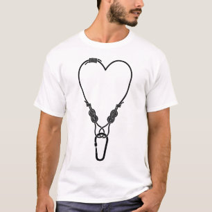 Rock climbing rope Climbing love heart T-Shirt