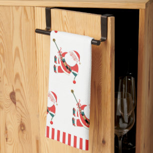 Rock Climbing Santa Christmas Kitchen Towel
