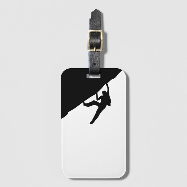 Rock Climbing Silhouette Luggage Tag (Front Vertical)