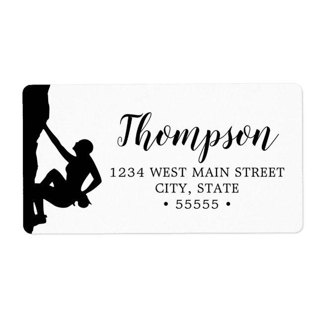 Rock Climbing Silhouette Return Label (Front)