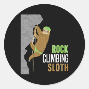 Rock Climbing Sloth Rock Climbers Funny Gift Cute Classic Round Sticker