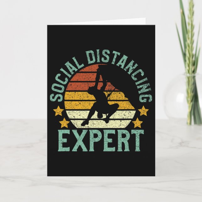 Rock Climbing Social Distancing Tee Climber Gift B Card (Front)