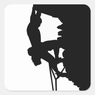 Rock Climbing Square Stickers