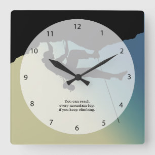 Rock Climbing Square Wall Clock