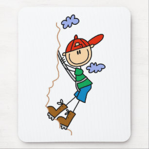 Rock Climbing Stick Figure Mouse Mat
