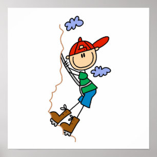 Rock Climbing Stick Figure Poster