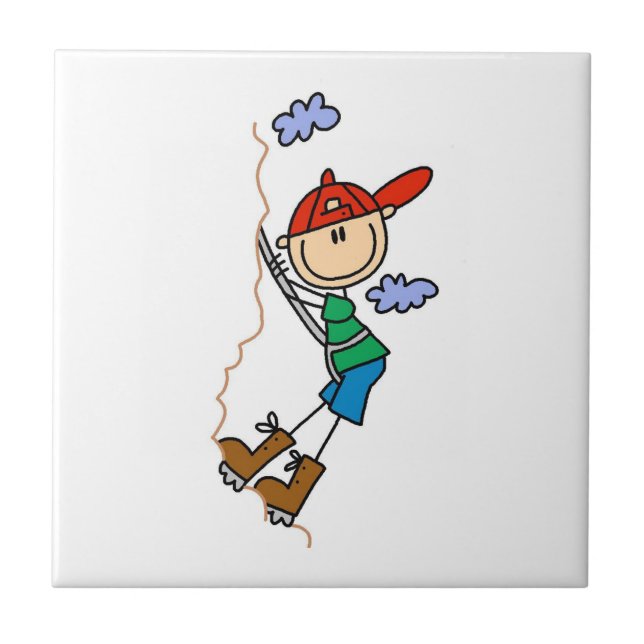 Rock Climbing Stick Figure Tile (Front)