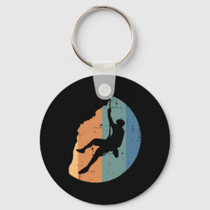 Rock Climbing Sunset Retro Mountain Climber Men Wo Key Ring