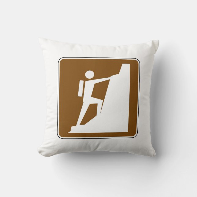 Rock Climbing Symbol Sign Cushion (Front)