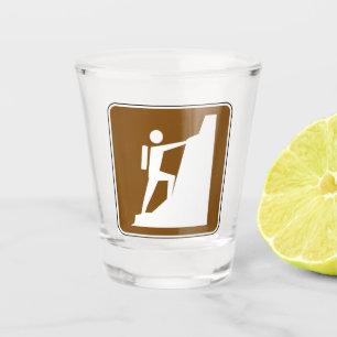 Rock Climbing Symbol Sign Shot Glass