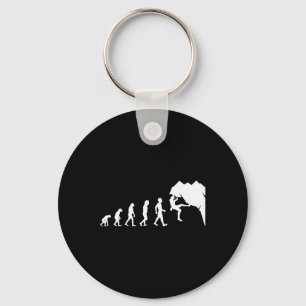 Rock Climbing T Shirt For Rock Climber Funny Evolu Key Ring