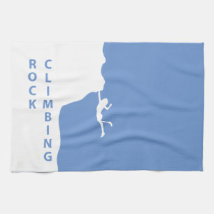 Rock climbing tea towel